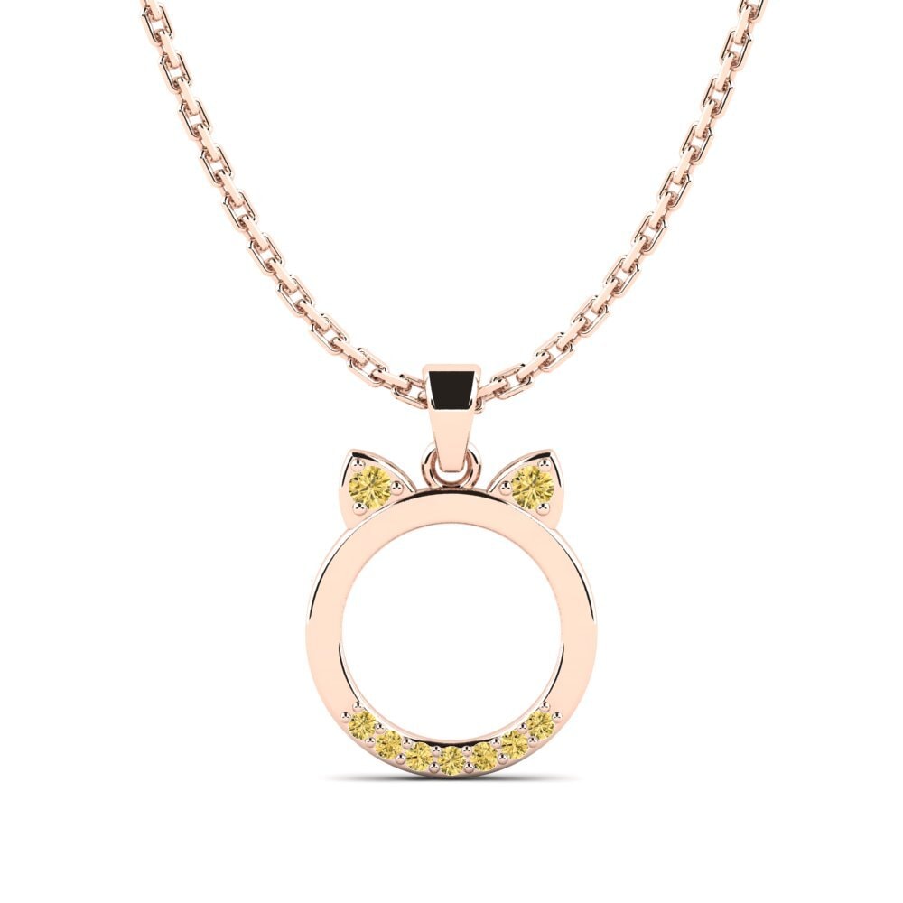 14ct Rose Gold Yellow Diamond Kid's Pendant Asella