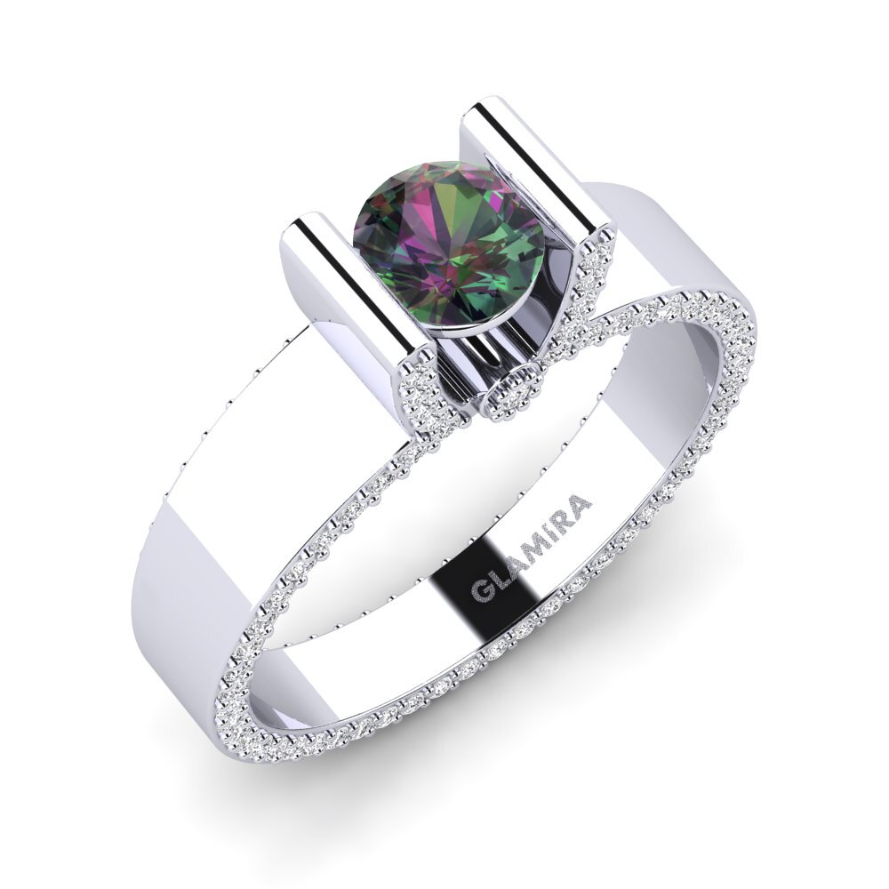 Mystic Topaz Engagement Ring Asherah