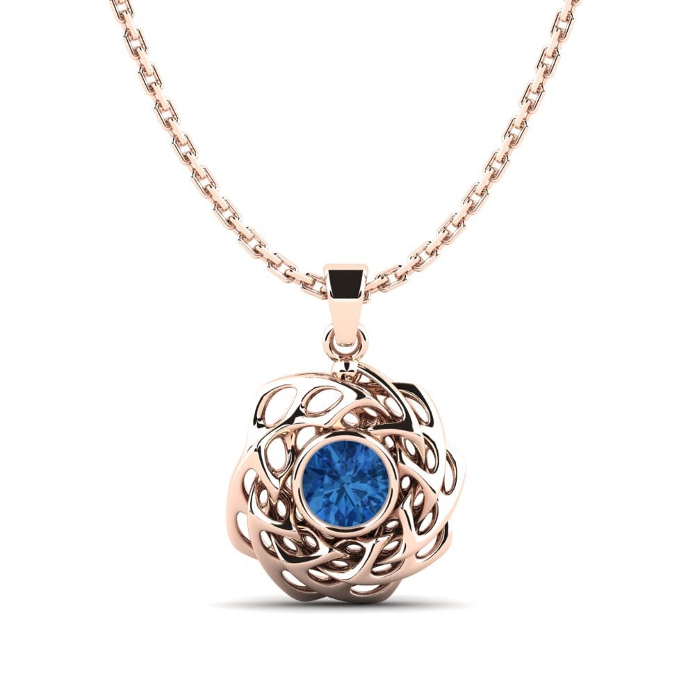Zircônia azul escuro Pingente Feminino Ashler