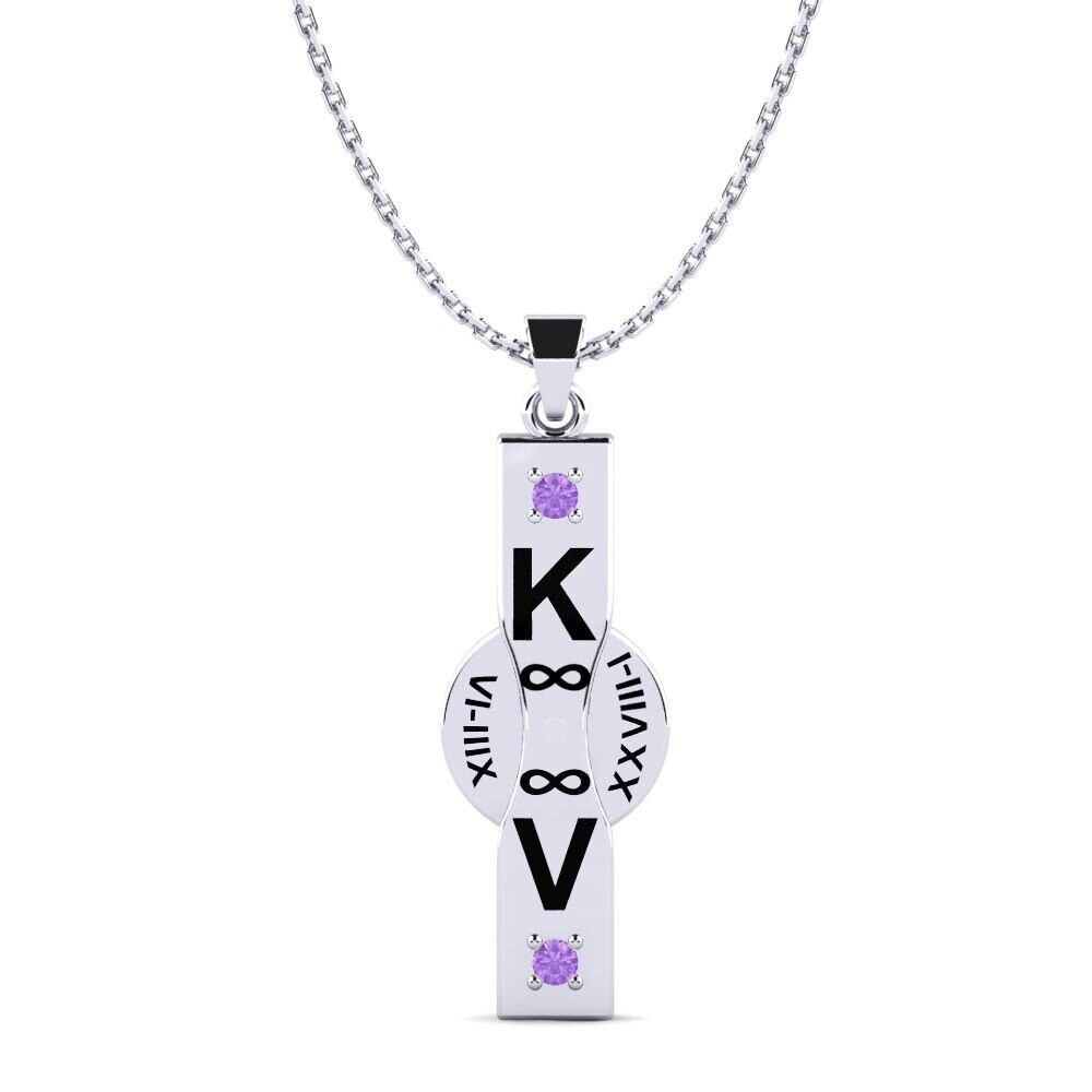 Weiß-Silber Amethyst Damen anhänger Ashlyn