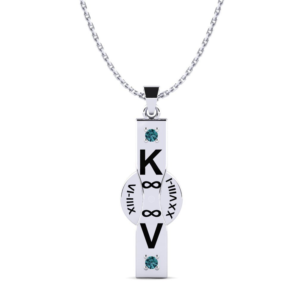 Weiß-Silber Blauer Diamant Damen anhänger Ashlyn