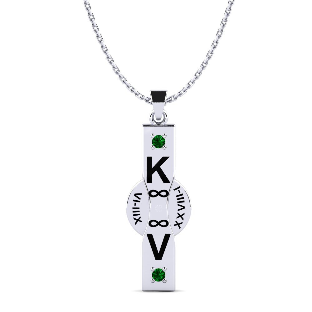 Plata 925 Circonita Verde Colgante de Mujer Ashlyn
