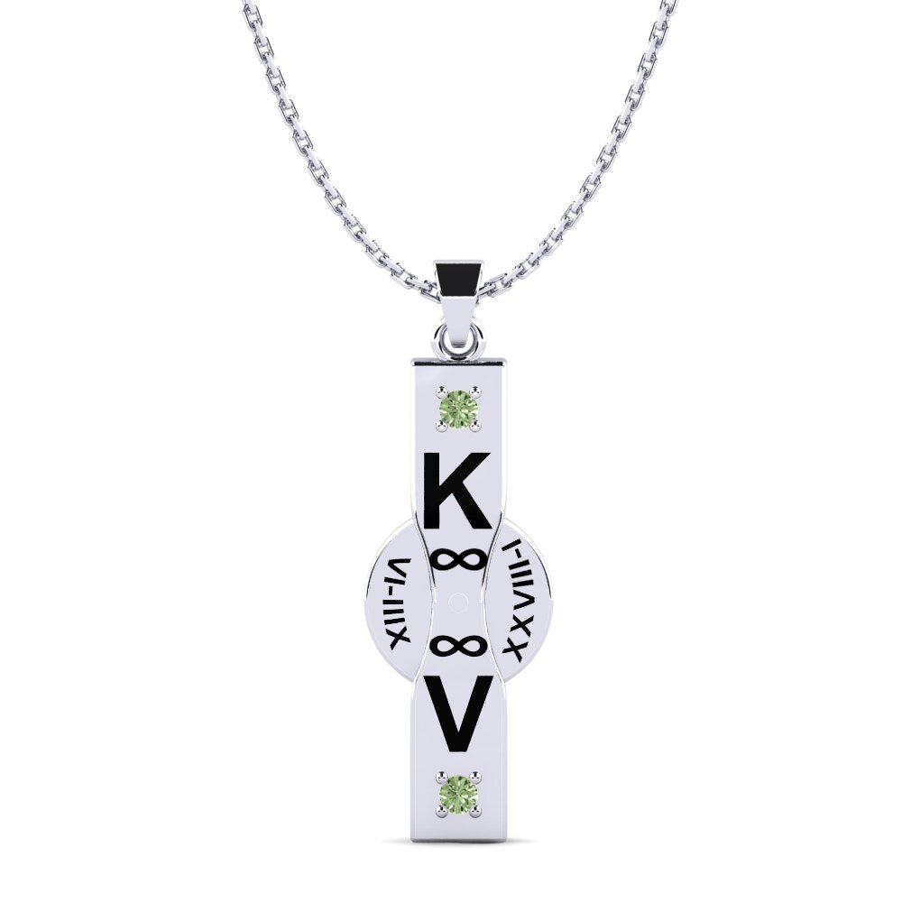 Weiß-Silber Grüner Diamant Damen anhänger Ashlyn