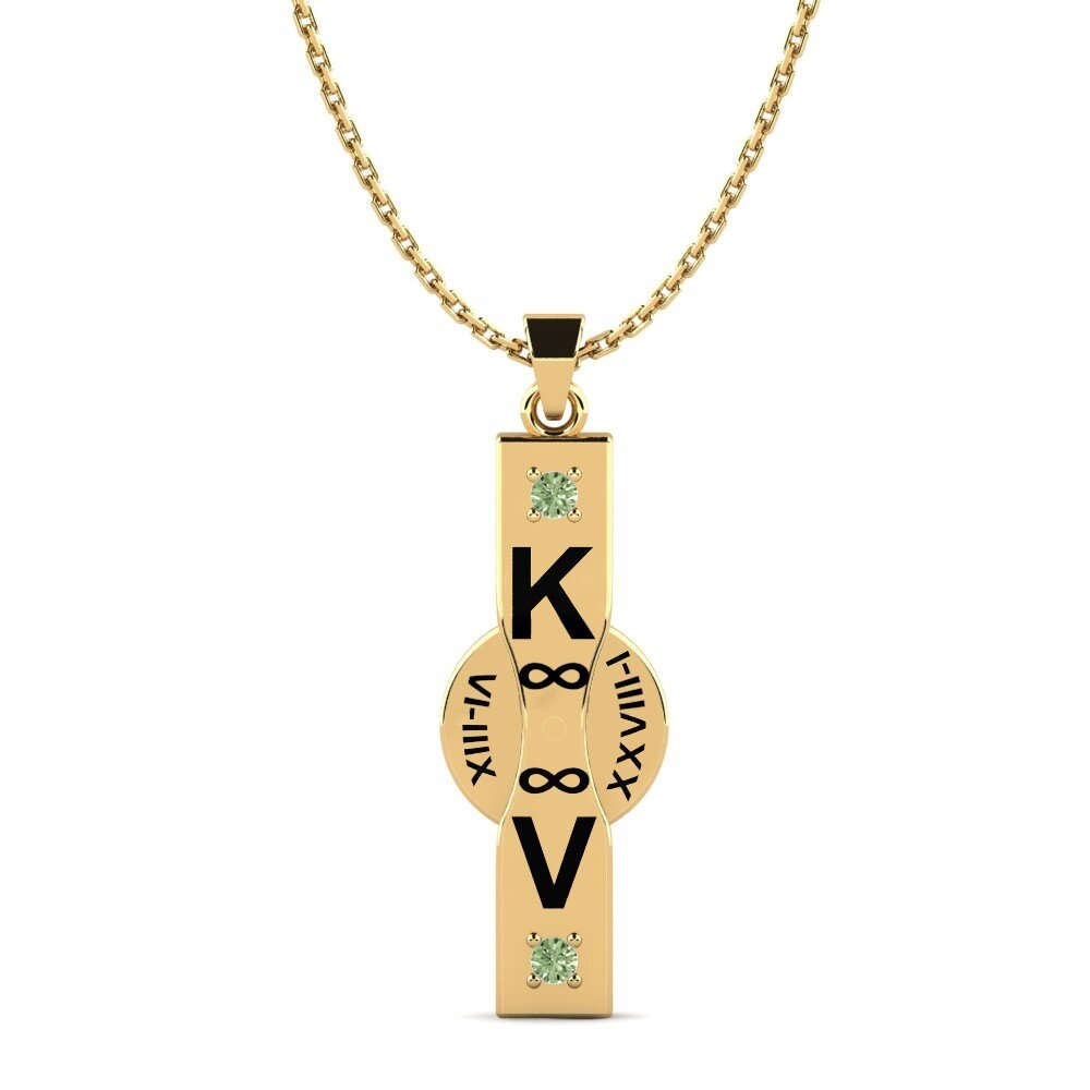 14k Oro Amarillo Diamante Verde Colgante de Mujer Ashlyn