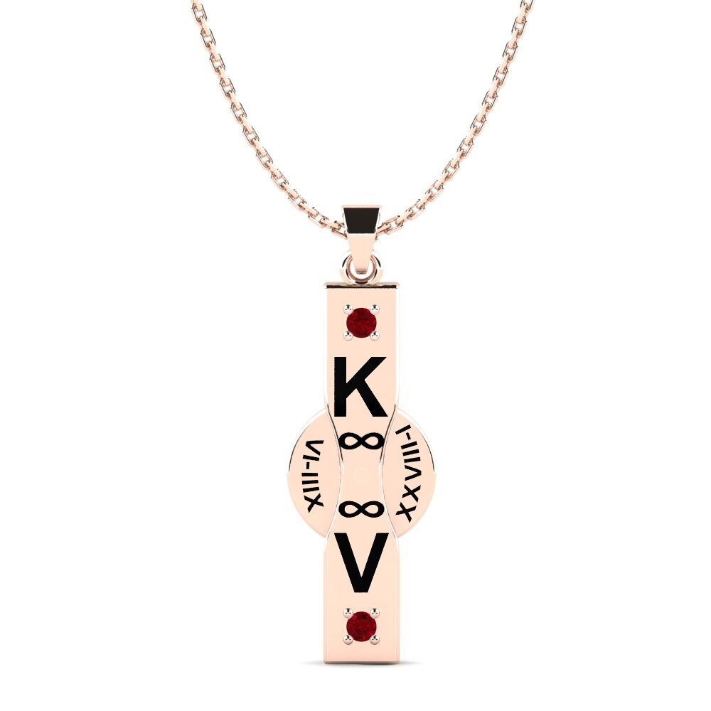 Rotgold 585 Roter Zirkonia Damen anhänger Ashlyn