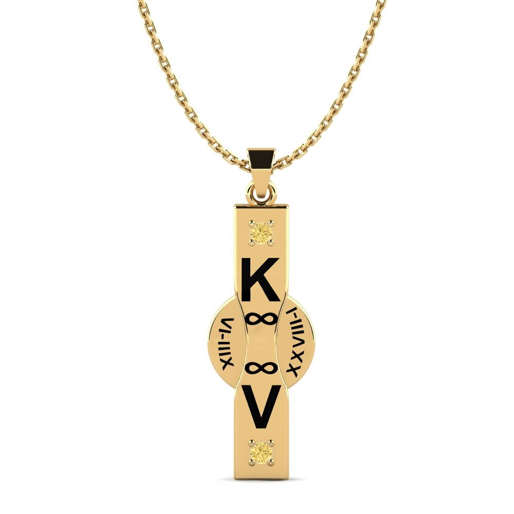 14k Oro Amarillo Diamante Amarillo Colgante de Mujer Ashlyn