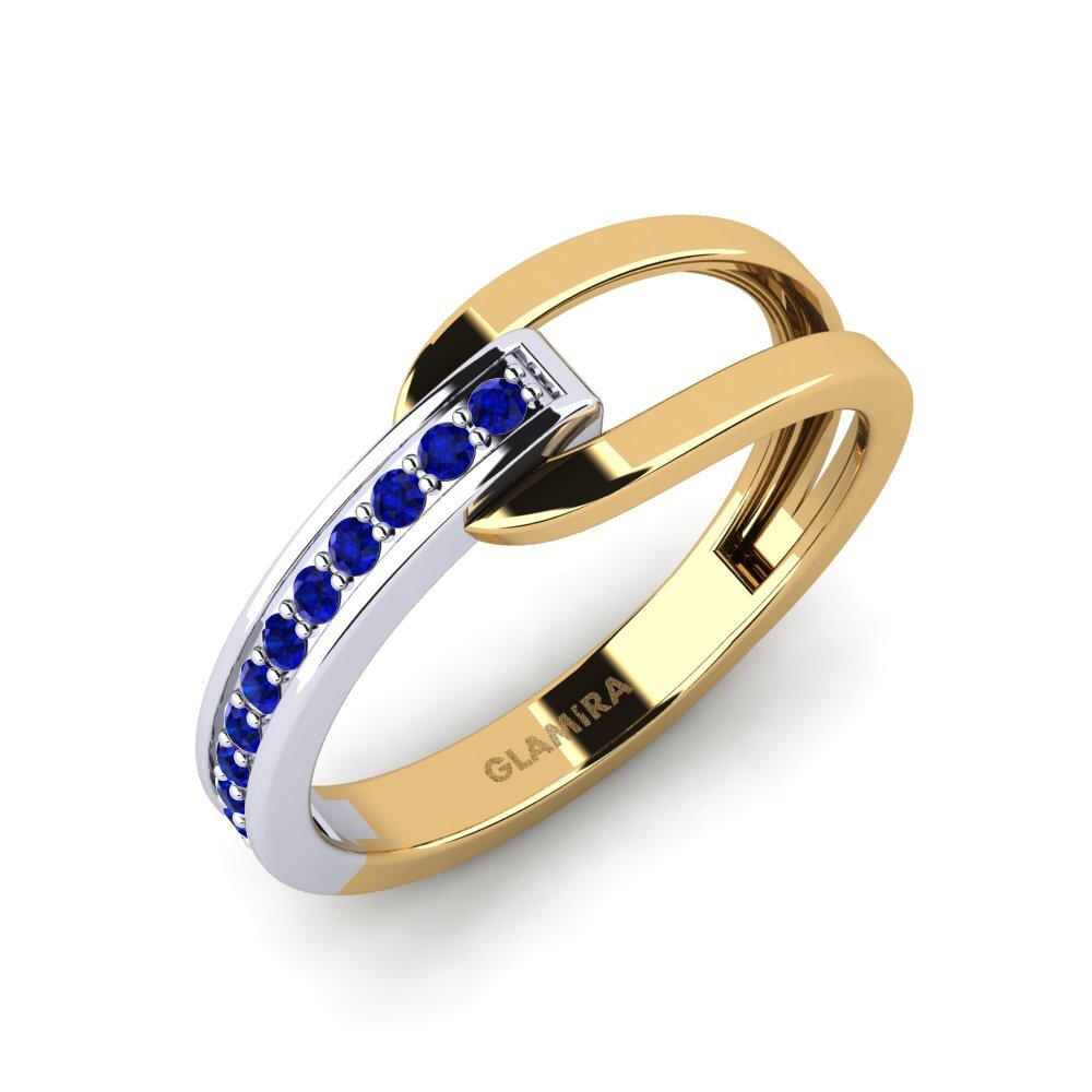 9ct Yellow & White Gold Sapphire Ring Asie