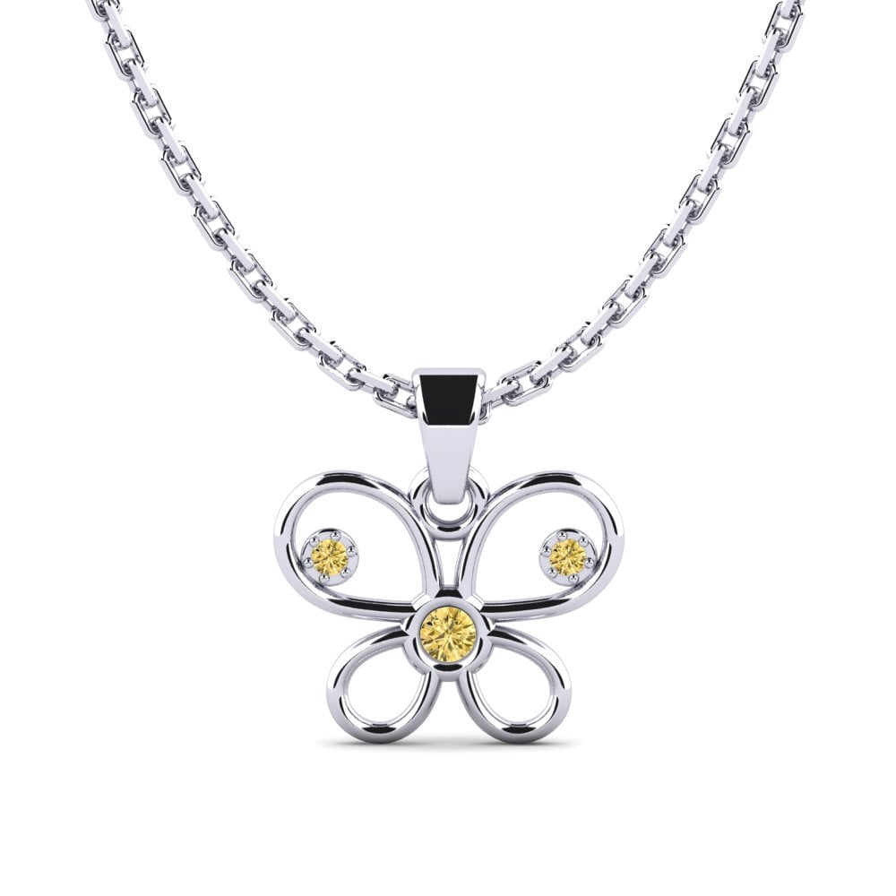 Paladio 950 Diamante Amarillo Colgante de Mujer Askalllay