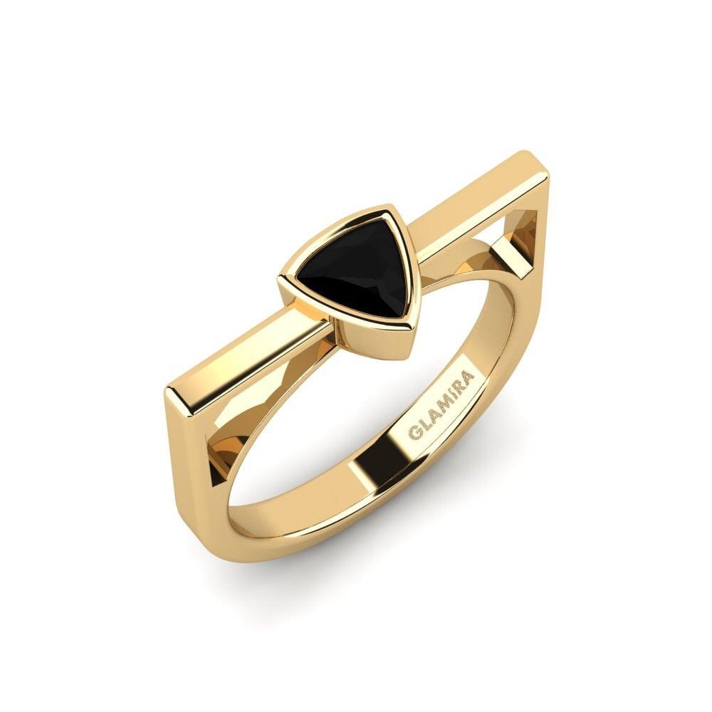 Trillion Black Diamond Engagement Ring Askel