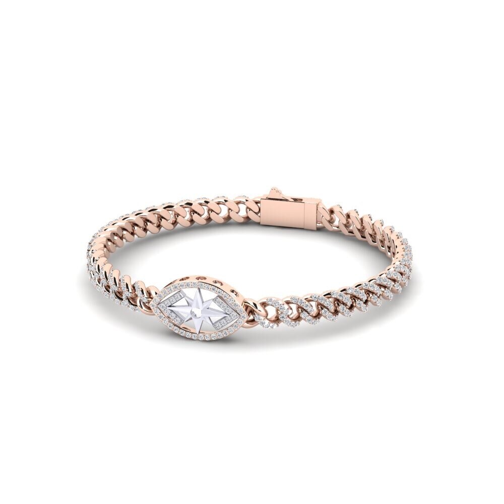 14ct Rose & White Gold Diamond Women's Bracelet Aslenor