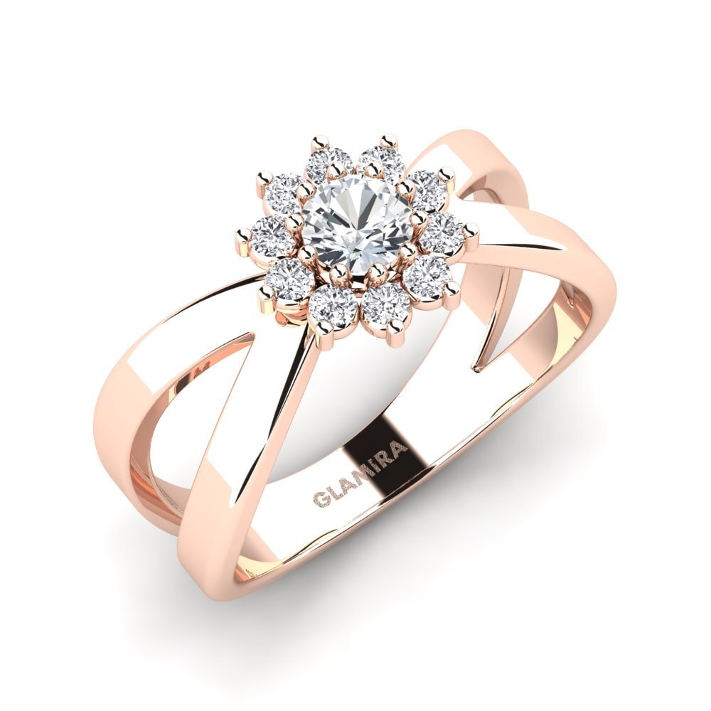 14ct Rose Gold White Zircon Ring Aspergill
