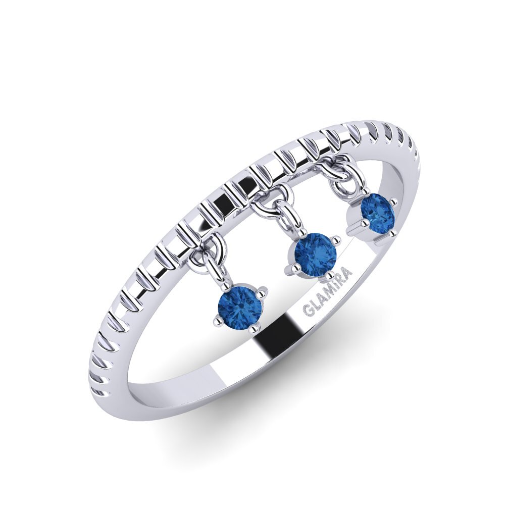 Zircônia azul escuro Anel Assets