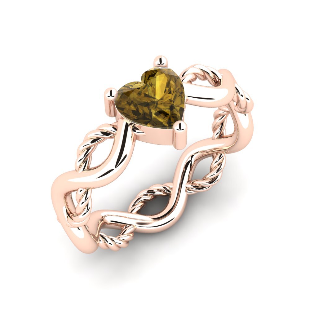 Rotgold 750 Brauner Zirkon Ring Assieve