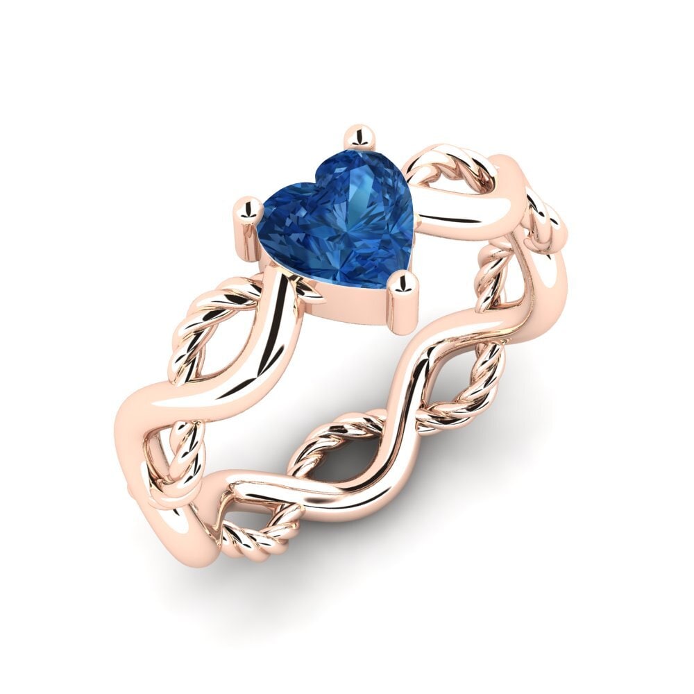 750 Rood Goud Donker Blauwe Zirkoon Ringen Assieve