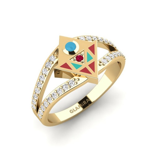 Ring Assignment 585 Yellow Gold & Ruby & White Sapphire