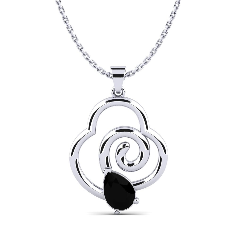 Pear Black Sapphire Women's Pendant Asteraceae