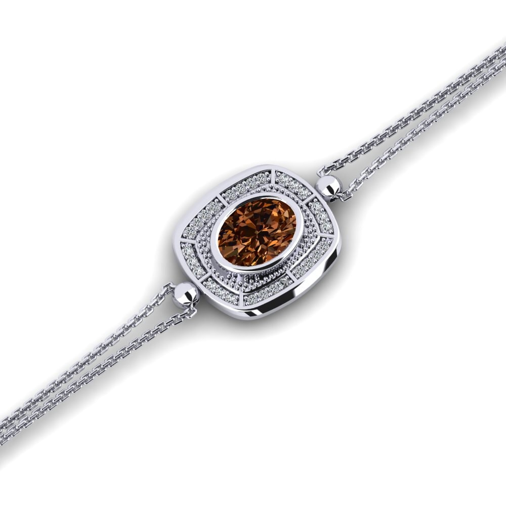 Ovalado Diamante marrón Pulsera Asteras