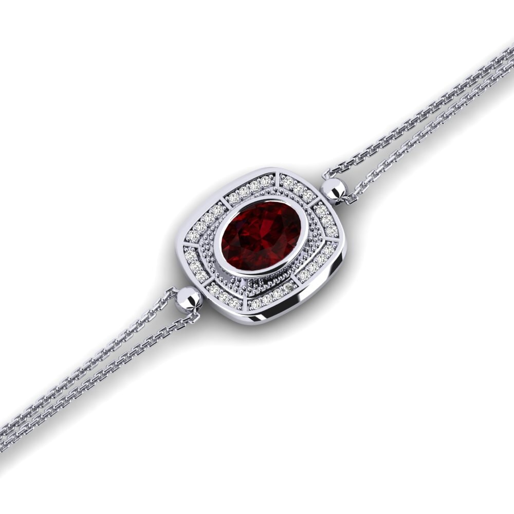 Ovalado Granate Pulsera de Mujer Asteras
