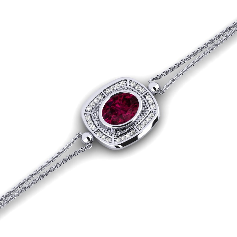 Oval Rhodolite Garnet Women's Bracelet Asteras