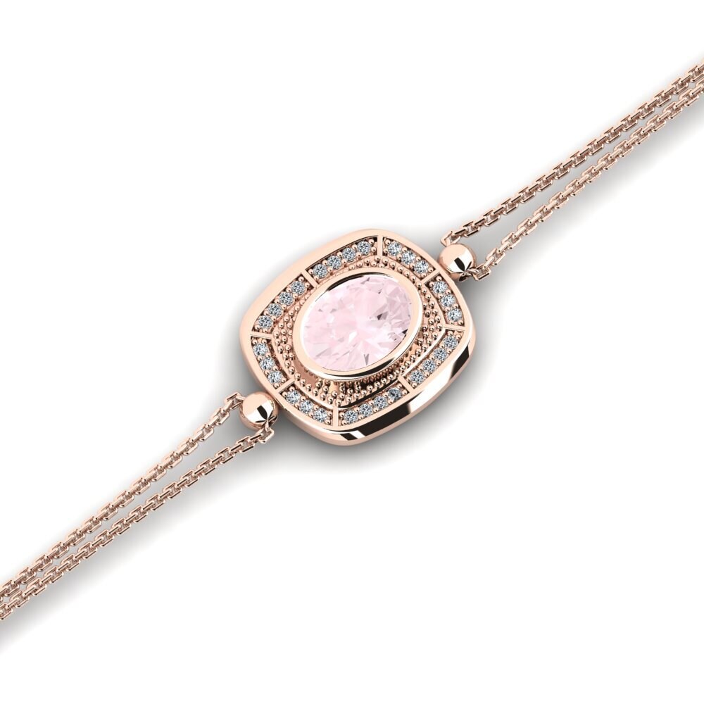 9ct Rose Gold Rose Quartz Women's Bracelet Asteras
