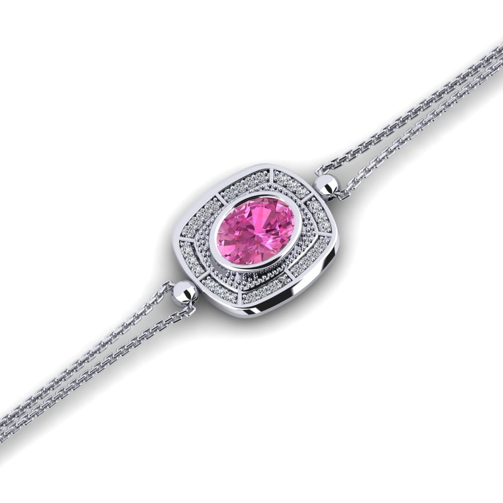 Oval Pink Topaz Women's Bracelet Asteras