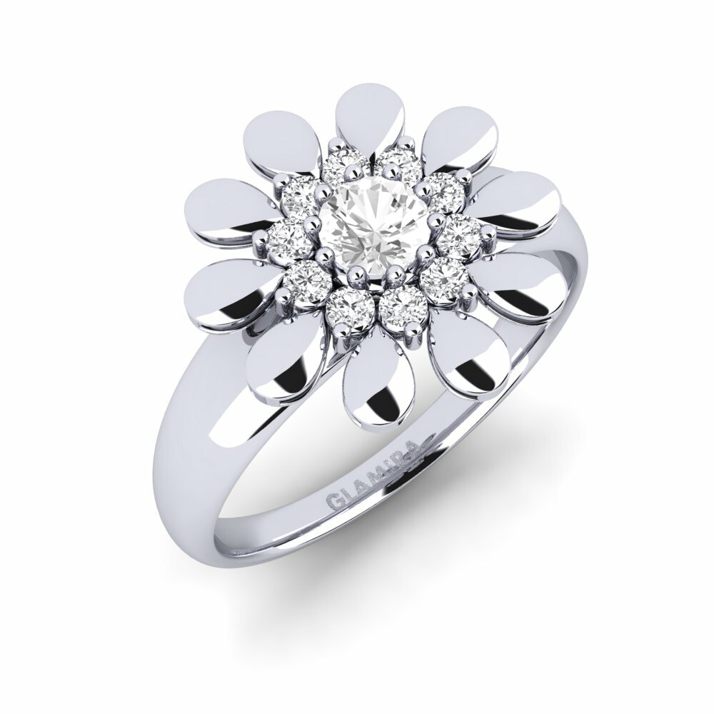 Saphir Blanc Bague Asterisk
