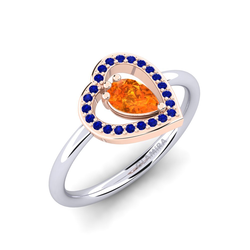 14ct White & Rose Gold Ring Astrid