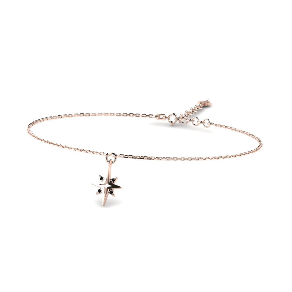 9ct Rose Gold Black Sapphire Women's Bracelet Astropel
