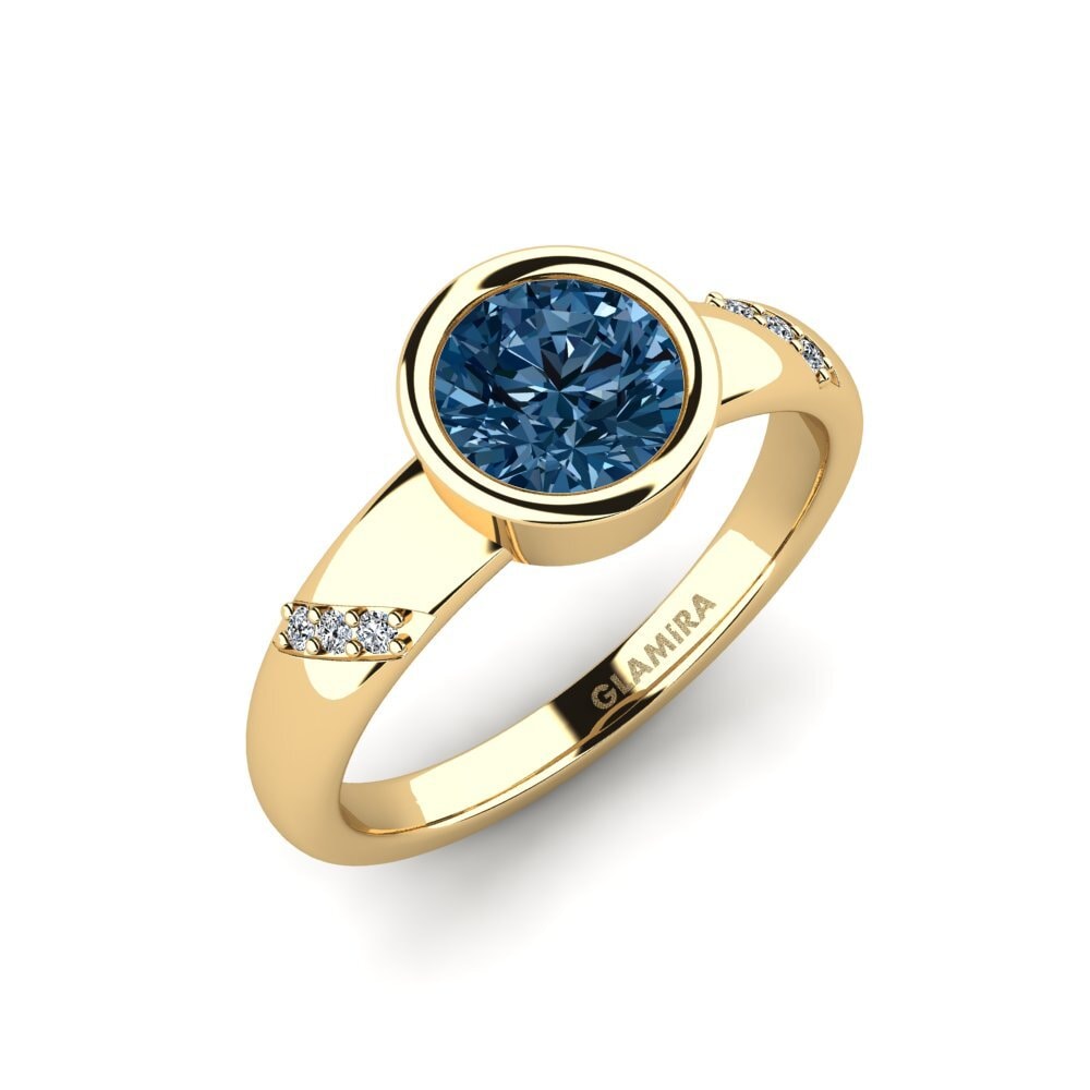 Blue Diamond Engagement Ring Asunan - Round