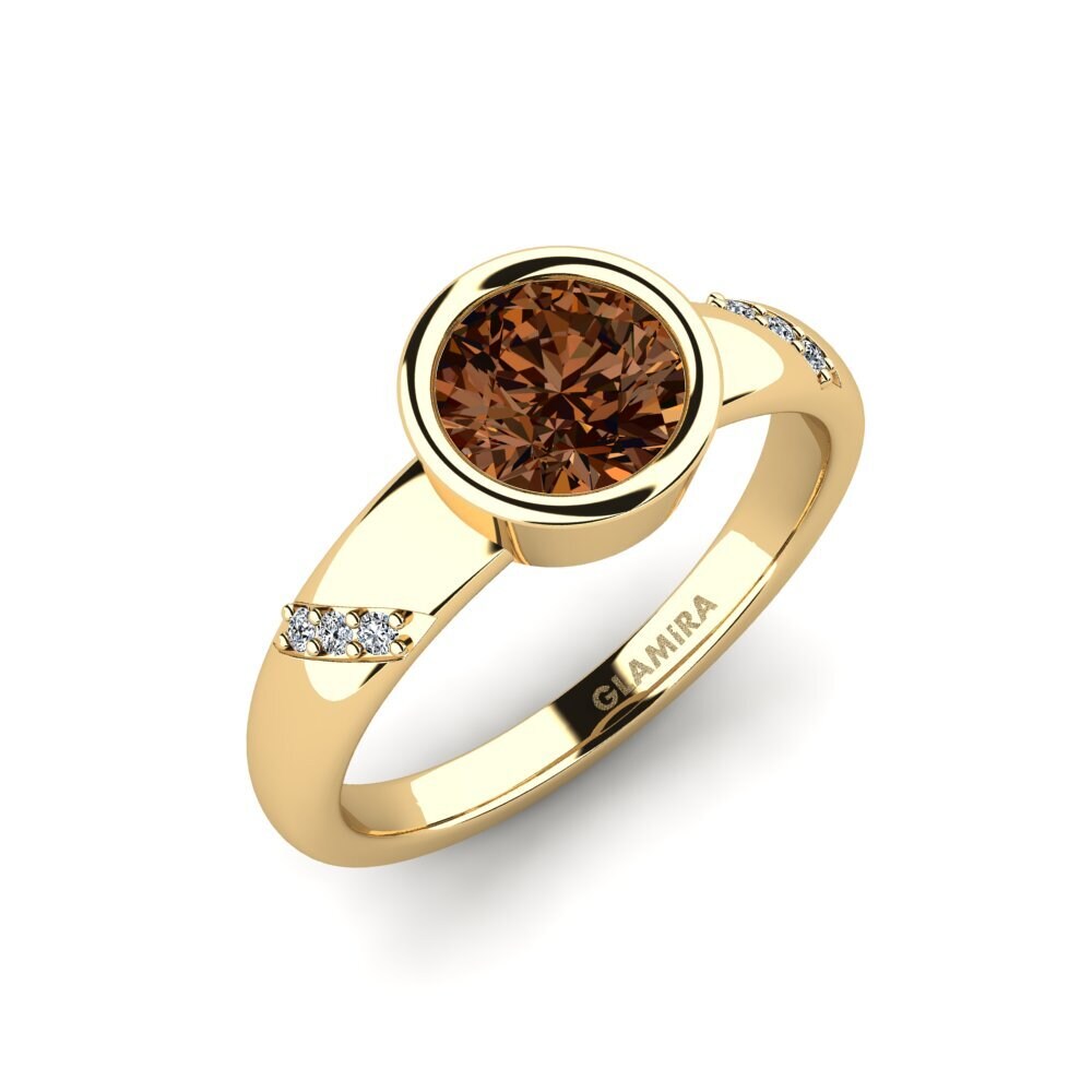 Diamante café Anillo de compromiso Asunan - Round