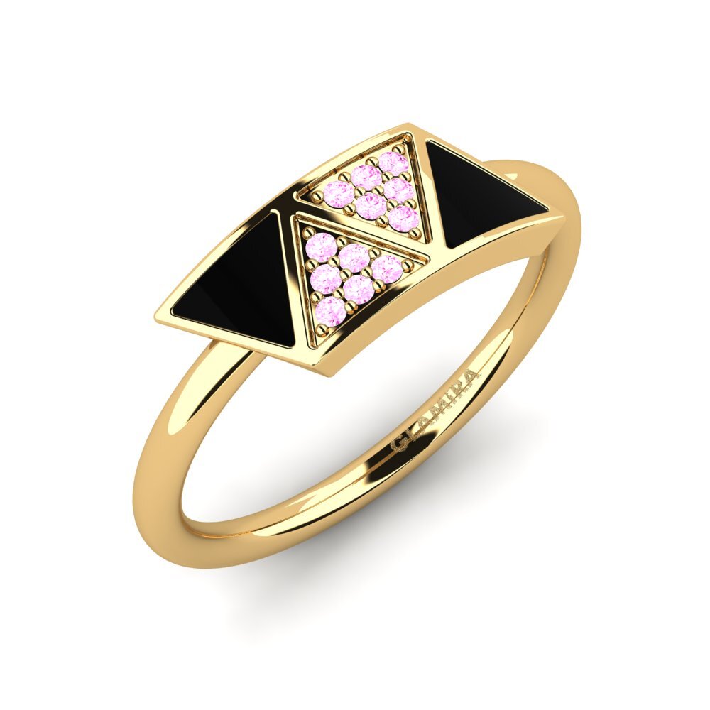 Or Jaune 14k Saphir Rose Bague Asuncion