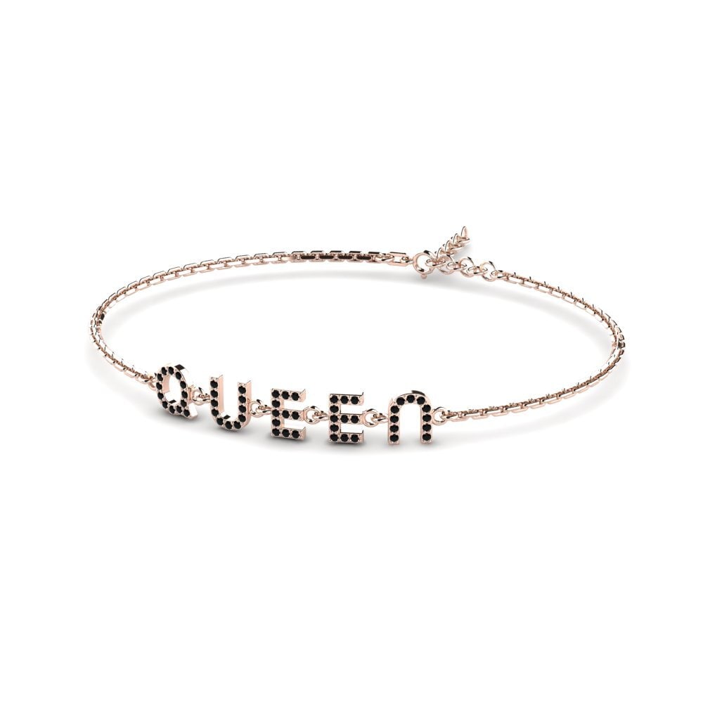 14ct Rose Gold Black Sapphire Women's Bracelet Aswelly