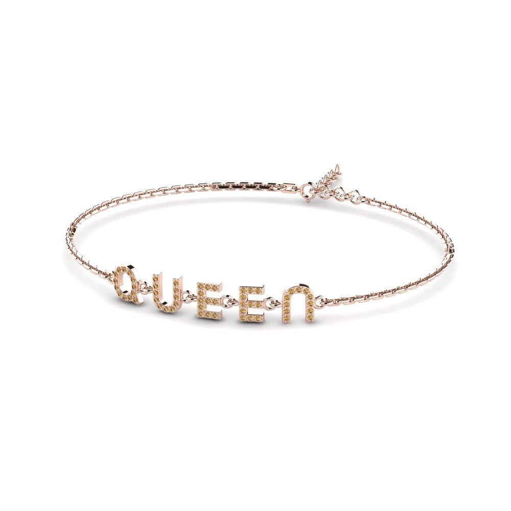 14ct Rose Gold Brown Diamond Women's Bracelet Aswelly