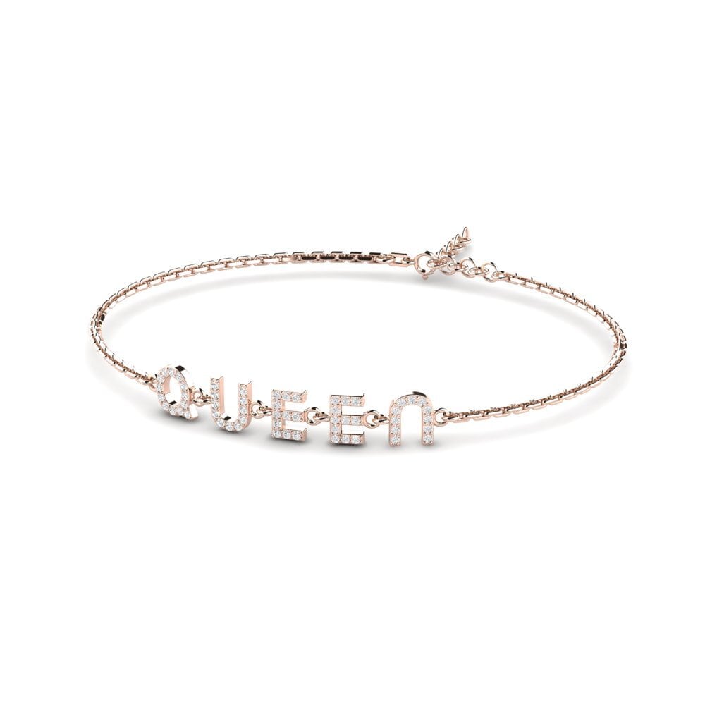 14ct Rose Gold White sapphire Women's Bracelet Aswelly
