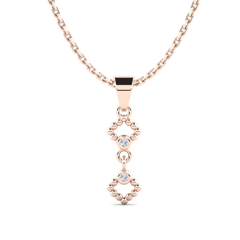 18k Oro Rosa Diamante Colgante de Mujer Asyng
