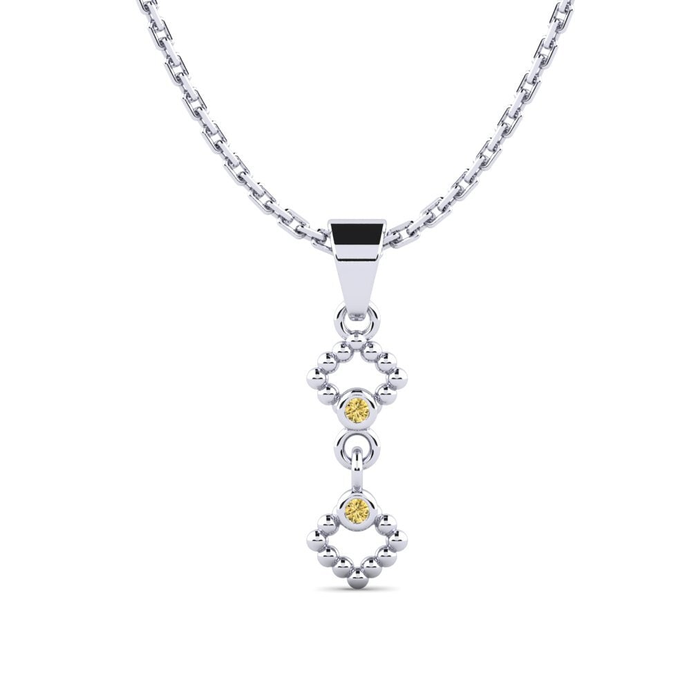 Paladio 950 Diamante Amarillo Colgante de Mujer Asyng