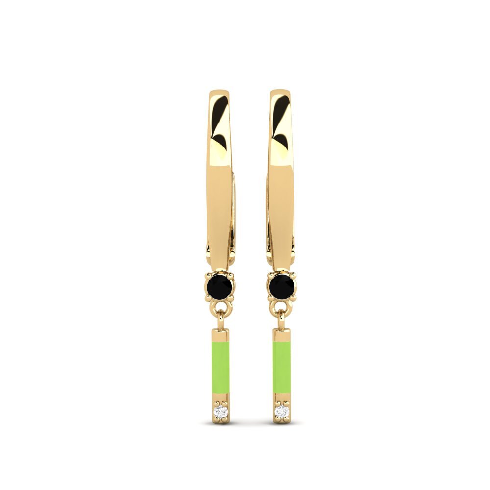 Onyx Noir Boucle d'oreille femme Atalanti