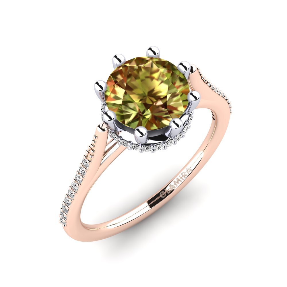 14ct Rose / White Gold Sultan Stone Engagement Ring Atalissa