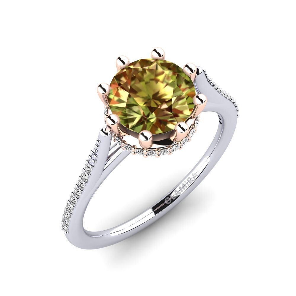 14ct White / Rose Gold Sultan Stone Engagement Ring Atalissa