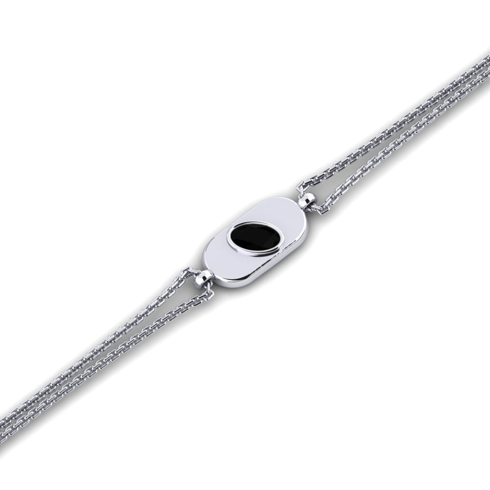 Oval Black Diamond Women's Bracelet Atamgine