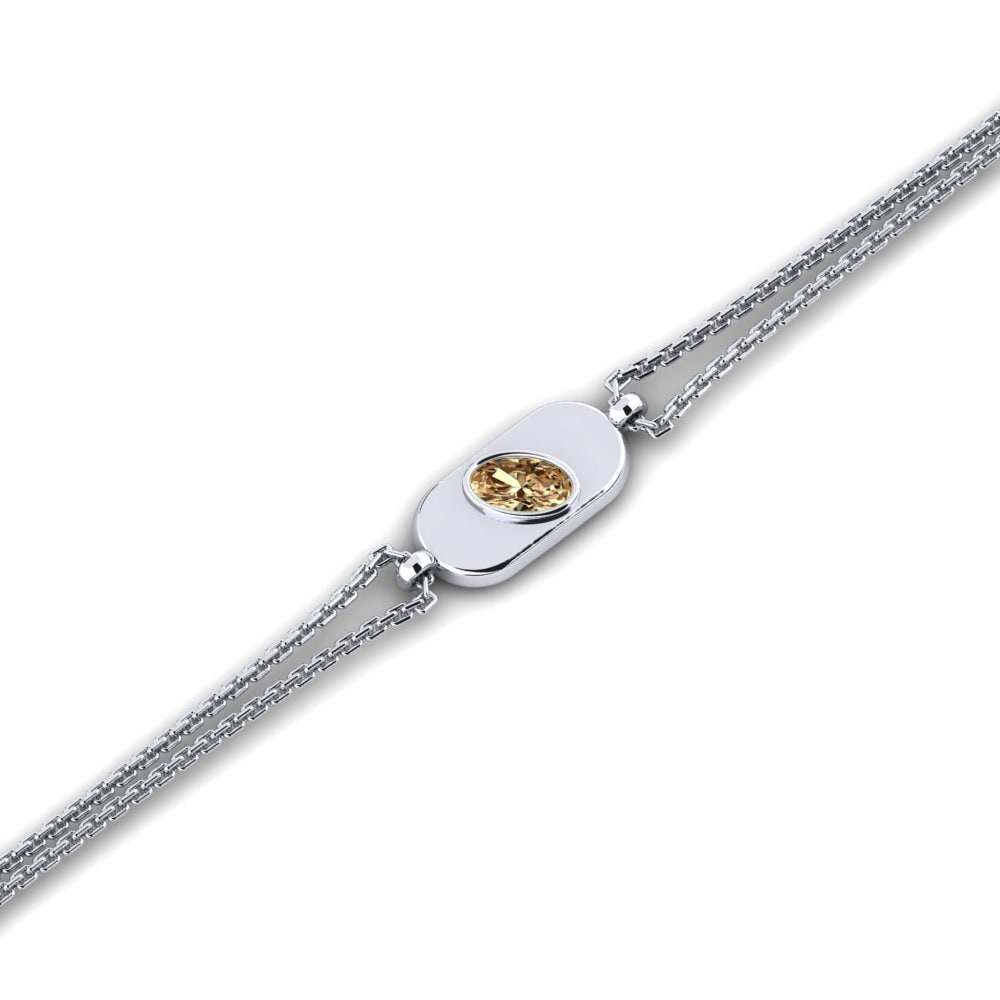 Ovalado Diamante marrón Pulsera Atamgine