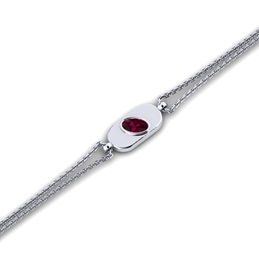 Oval Rhodolite Garnet Women's Bracelet Atamgine