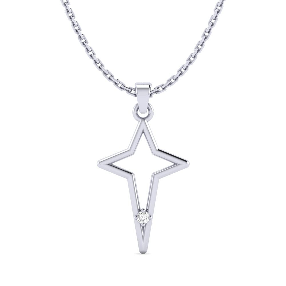 Plata 925 Zafiro blanco Colgante de Mujer Atbident