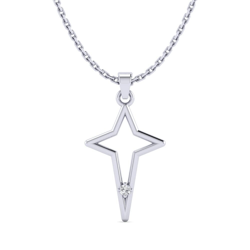 Plata 925 Diamante cultivado en laboratorio Colgante de Mujer Atbident