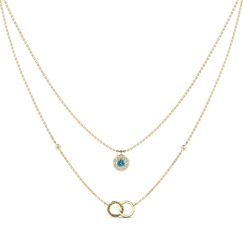 Blue Zircon Women's Necklace Atmintis