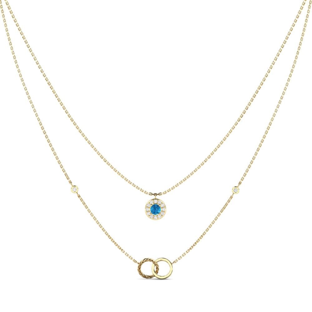 Ronde Topaze Bleue Collier pour femme Atmintis
