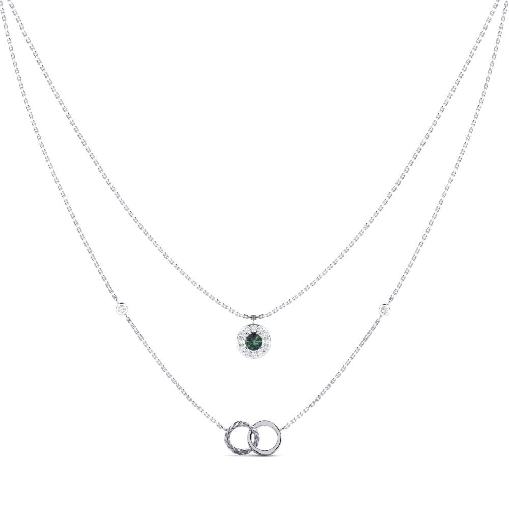 9ct White Gold Mystic Topaz Women's Necklace Atmintis