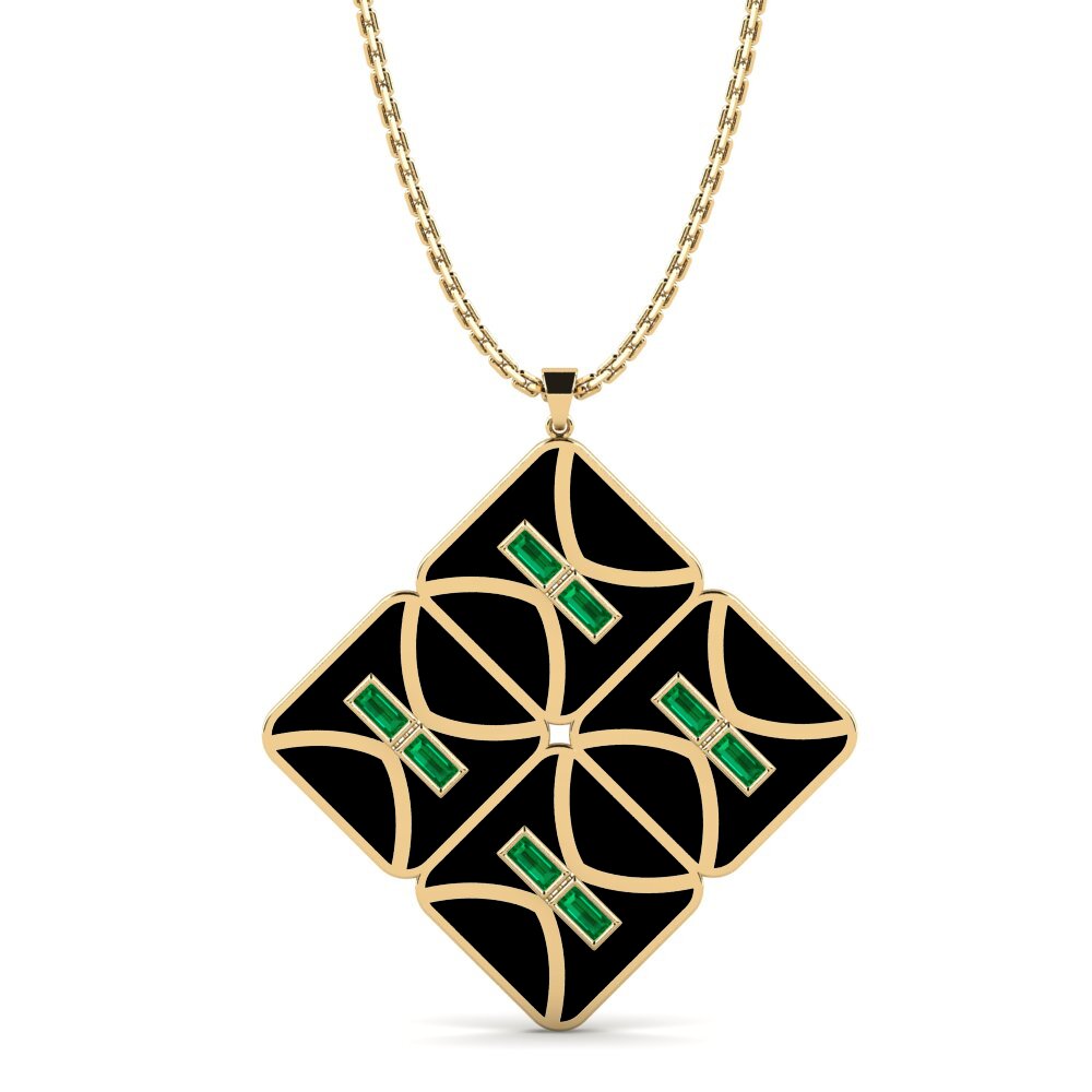 Baguette Green Zirconia Women's Pendant Atol