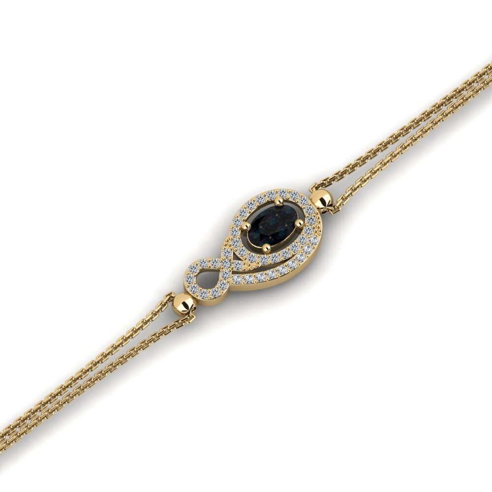14ct Yellow Gold Black Opal Women's Bracelet Atong