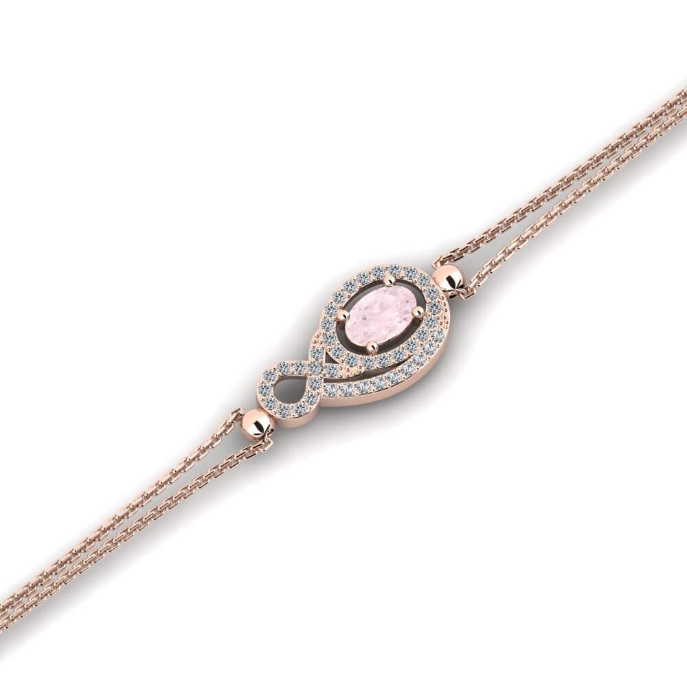 9ct Rose Gold Rose Quartz Women's Bracelet Atong